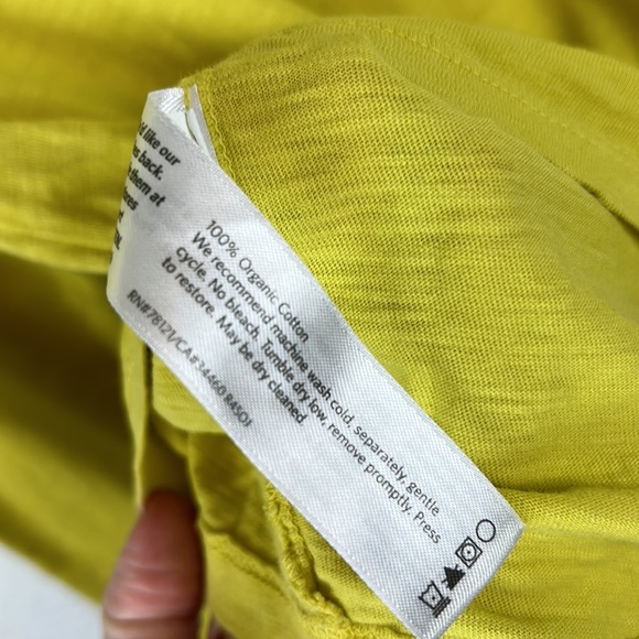 Eileen Fisher yellow long sleeve organic cotton top S - Picture 4 of 5